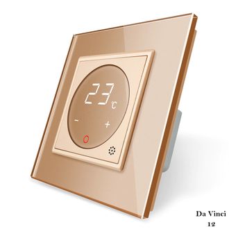 Сенсорный терморегулятор тёплого пола золотой