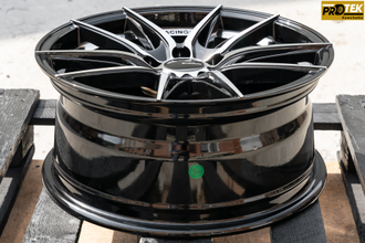Комплект дисков R16 7,0J ET+40 5*100 Shogun RF-X Черный с полированными лучами и ободом (S220)