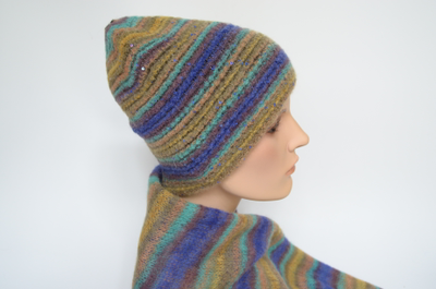 Фиолетовый палантин и шапка Визио Италия