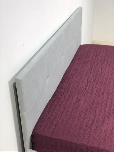 КР 4 Кровать двойная 1,6*2,0  (1600*900*2000) Серый велюр (с основанием)