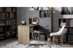 Стол письменный тип 7 Дуб Сонома/Графит Серый