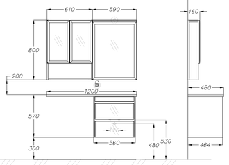 КОМПЛЕКТ МЕБЕЛИ ФРЕШ 120 БЕЛЫЙ ДЛЯ СТИРАЛЬНОЙ МАШИНЫ (РАКОВИНА СПРАВА, ФАСАДЫ СТЕКЛО)