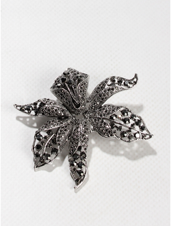 Брошь "Карамболь" белый металл