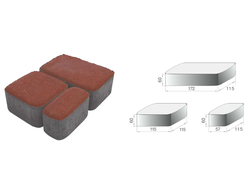 Тротуарная плитка классико color mix миндаль Браер 60 мм