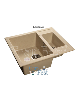 Мойка из искусственного камня GranFest QUADRO GF-Q610K с сифоном
