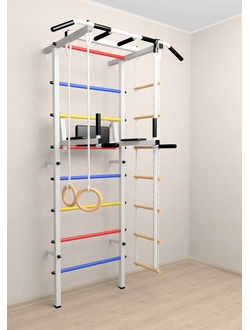 Шведская стенка с турником , брусьями и детскими навесными в квартиру усиленная Pro БДц