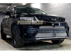 Защита радиатора Geely Tugella 2023- chrome низ с датчиками