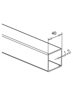 Поручень квадратный 40*40*1,5 SSS