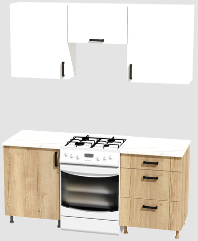 Кухня эконом 1,2 метра (600х600) Цвет: Белый/Дуб Вотан