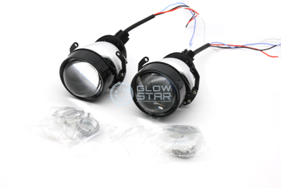 Светодиодные билед модули Aozoom A5+ Bi-Led 2020, 2.5 дюйма, 35w, 9-16v, крепление гайкой или на шпильки, драйвер встроенный (комплект, 2шт)