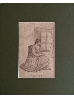 "Портрет у окна" бумага карандаш 1900-е годы