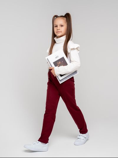 Брюки трикотажные бордо