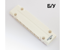 ! Б/У - Technic, Panel Plate 3 x 11 x 1 with Silver Emblem with Blue BLUETEC and Black 6 Pattern Sticker - Set 42043, White (15458pb020) - Б/У