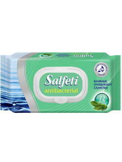 Салфетки влажные Salfeti Antibac 72шт/уп антибактериальные с клапаном 48397