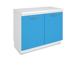 Тумба металлическая медицинская с полкой на подиуме ТМД-2.0