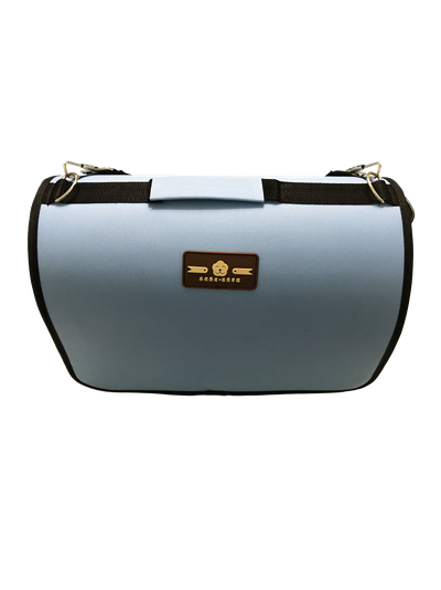 Сумка переноска для собак и кошек Смайлик голубая