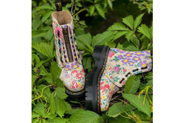 Ботинки с цветочным принтом Dr Martens Sinclair Floral Mash Up, застежка "молния".