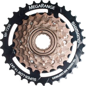 Трещотка Shimano TZ30-CP, Megarange, 6 ск., 14-34T, бронз., AMFTZ306434T