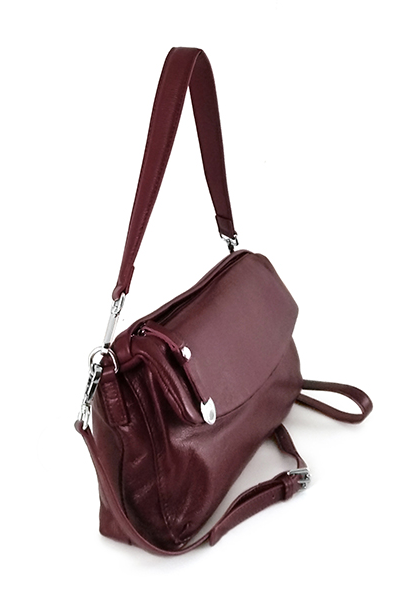 (АРТИКУЛ: 8396/22) СУМКА ЖЕНСКАЯ, НЕБОЛЬШАЯ, НАТУРАЛЬНАЯ КОЖА, БОРДОВАЯ, ДВА ОТДЕЛЕНИЯ, С ДВУМЯ ПЛЕЧЕВЫМИ РЕМНЯМИ