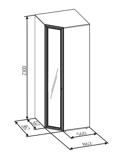 Спальня PAOLA (ПАОЛА) - PAOLA 156 Шкаф угловой с зеркалом Правый