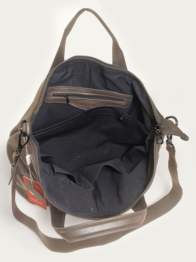 (АРТИКУЛ: 7084/72) СУМКА ЖЕНСКАЯ, БОЛЬШАЯ, НАТУРАЛЬНАЯ КОЖА, ТЕМНО-БЕЖЕВАЯ, С ШИРОКИМ ПЛЕЧЕВЫМ РЕМНЕМ