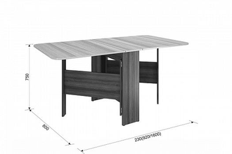 СТОЛ-КНИЖКА "МЕЧТА 2" (1600х800х751) цвет на выбор