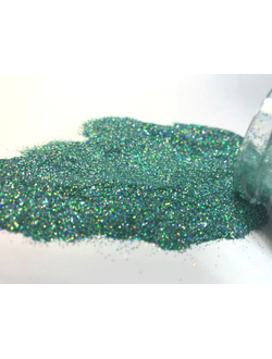 Полиэстровый глиттер блёстки Зелёный Лазурный Голография 0,4 мм 1 кг