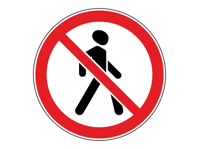 Знак дорожный 3.10 Движение пешеходов запрещено
