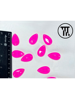 Стразы пришивные Капля, неоновые, цв. Неон-розовый, р-р 17*28 мм