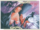 Девушка с голубями 1168, Alisena (набор для вышивания нитками) vkn