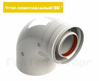 Колено коаксиальное угол 90° на котел