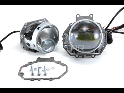 Комплект Biled Hella 3R Professional с рамками для замены штатных ксеноновых / галогенных линз автомобиля Mitsubishi Pajero 4 (2006 - 2014) на светодиодные
