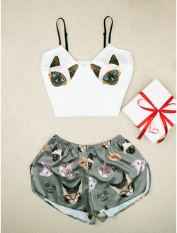 Шелковая пижама "Кошечки"