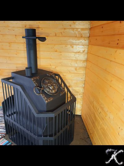 Печь банная "КАМЕНКА-34" с дверцей со стеклом