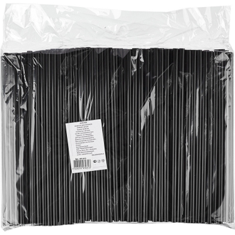 Трубочки для коктейля прямая, черная 240мм d=8мм 250 штук в упаковке 401-913