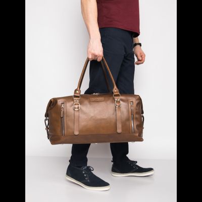 Кожаная дорожная сумка Bergamo Premium brown (арт. 4048-63)