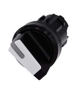 3SU1002-2BF60-0AA0 АКТУАТОР ПОВОРОТНОГО ПЕРЕКЛЮЧАТЕЛЯ С ВОЗМОЖНОСТЬЮ ПОДСВЕТКИ, 22MM, КРУГЛ., ПЛАСТИК, КОРОТКАЯ ЧЁРНАЯ РУКОЯТКА С БЕЛОЙ ВСТАВКОЙ, 2 КОММУТАЦИОННЫХ ПОЛОЖЕНИЯ: O-I, С ФИКСАЦИЕЙ, УГОЛ ПОВОРОТА РУКОЯТКИ 90 ГРАД.: 10:30Ч. /13:30Ч.