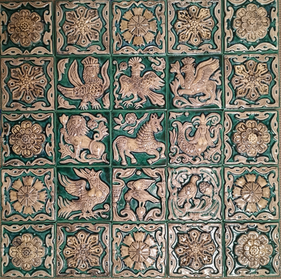 Изразцовая плитка "Древние символы" // 10*10