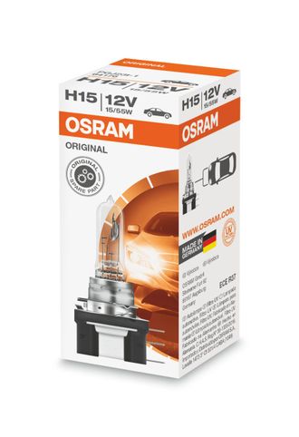 Лампа автомобильная галогенная Osram ORIGINAL H15 PGJ23t-1 12V 55/15W 64176
