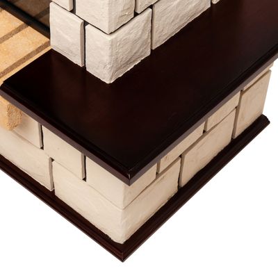 Угловой электрокамин Stone AO с очагом 3D Novara 26