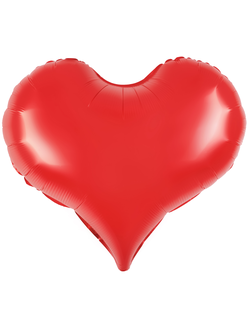 Шар (24''/61 см) Сердце, Люкс, Королевский красный, Сатин