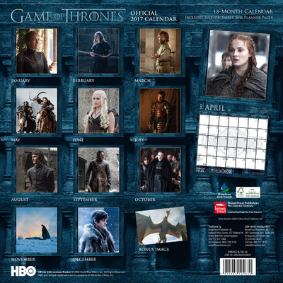 Game Of THrones Official Календарь 2017 ИНОСТРАННЫЕ ПЕРЕКИДНЫЕ КАЛЕНДАРИ 2017, Game Of THrones Offic