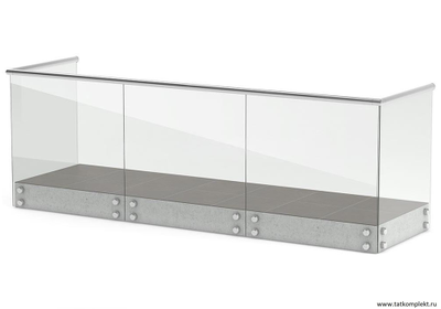 Стеклянные ограждения балкона на точечных креплениях с поручнем из нержавеющей стали aisi 304