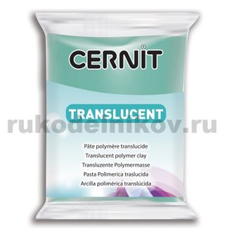 полимерная глина Cernit Translucent, цвет-emerald green 620 (прозрачный изумруд), вес-56 грамм