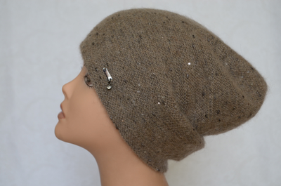 Шапка вязаная зимняя Vizio Италия 6705 CL ореховая