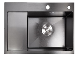 Мойка из нержавеющей  стали 65х48/R  BL  ЧЕРНАЯ Amalet *