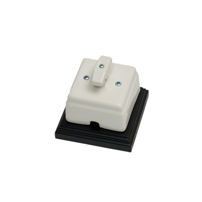 Поворотный ретро выключатель из керамики, белый. 1-2 клав.