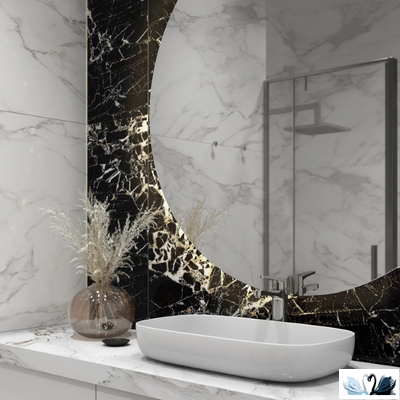 Керамогранит Creto Carrara Elite 80 х 160 см белый