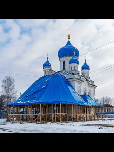 Тент Тарпаулин строительный 4х6 м, шаг люверсов 0,5 м, плотность 180 г/м2