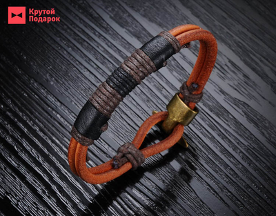 Кожаный браслет "Lucky"